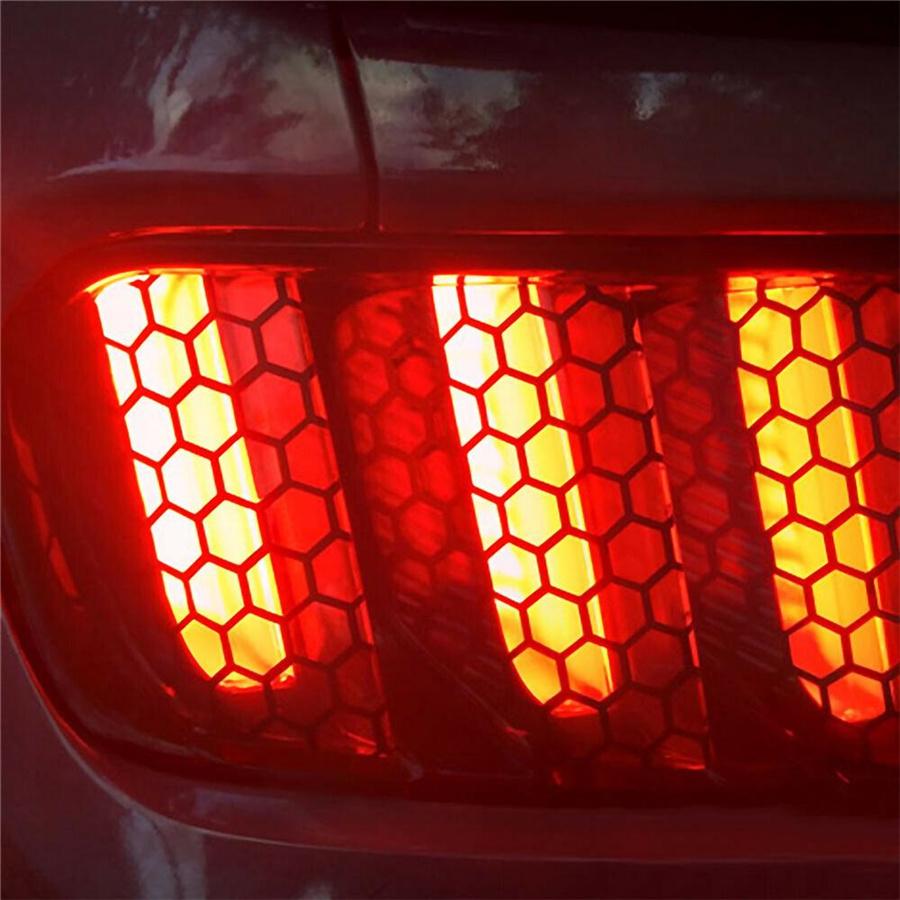 Black Car Rear Tail Light Cover Honeycomb Sticker Tail-lamp Decal Accessories