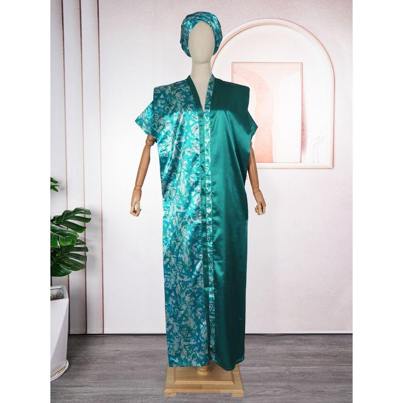 Africa Plus Size Women Clothing Patchwork New V-neck Print Loose Casual Dress Middle East Arab Robe Dress