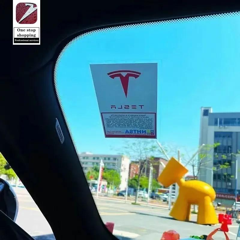Car Sticker Tesla for American Tesla Model 3/Y/X/S Windshield Car Stickers, Electrostatic Stickers, Personalized Decorative Car