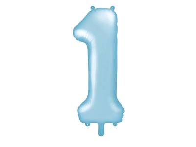 Balon Foliowy Cyfra "1" Błękitny 86 Cm