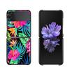 Phone Case For Samsung Galaxy Z Flip3 5g Back Pc Case For Samsung Z Flip Capa Black Shell Hard Fundas Vintage Banana Leaf Flower
