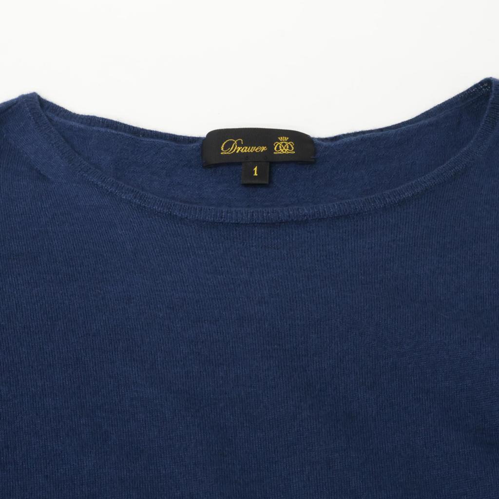 DRAWER Excellent condition 6513-106-0560 Cashmerex silk high gauge knit tops 1 blueUsed