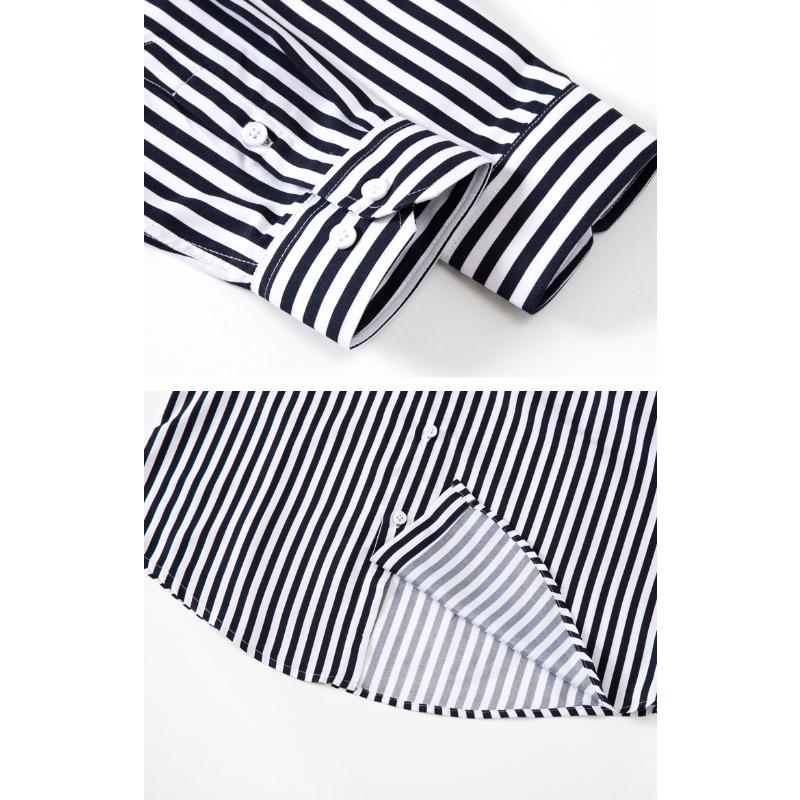 Men's Fashion Striped Long Sleeve Shirt for Spring & Autumn, Trendy Handsome Business Casual Shirt for Young Men
