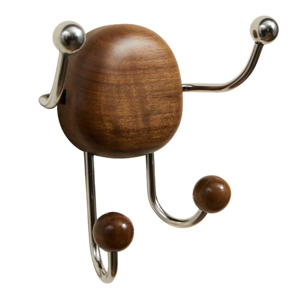 Solid Wood Wall Mounted Organizer Stainless Steel Wall Mounted Hanger  Bedroom