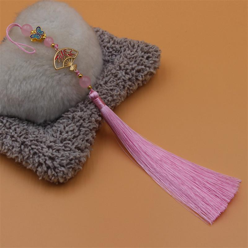 Ice Floss Fan Hanging Tassel Antique Hanfu Decoration Tassel Cheongsam Pressed Placket Ethnic Style Home Decoration