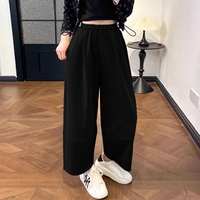 Slim Fit Maternity Wide-Leg Cropped Pants for Spring & Summer M чёрный