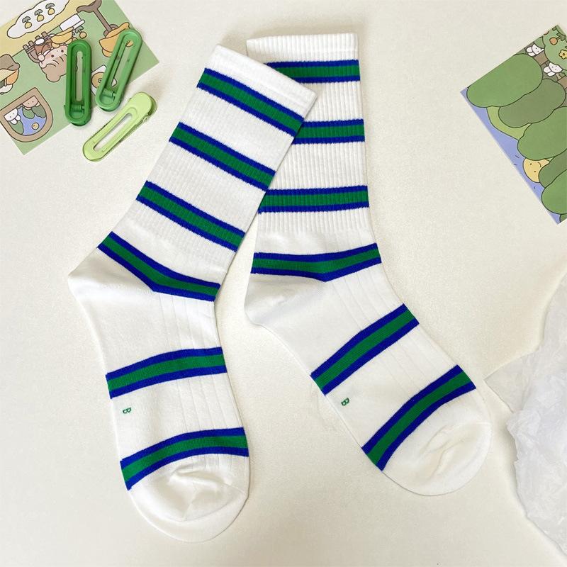Bear Socks Female Medium Tube Tide Girl Cute Plaid Cartoon Jacquard Personalized Stockings