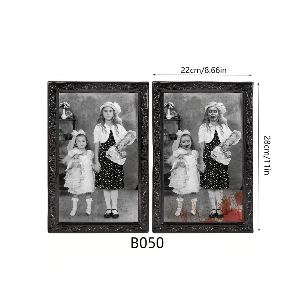 Horror Picture Frame Lens 3d Face Changing Horror Portraiture Haunted Weird Party Supplies Gifts Horror Atmosphere Decor