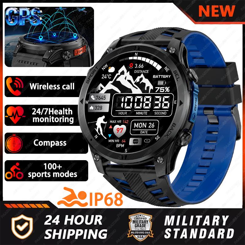 

New Durable Outdoor GPS track Men s Smart Watch Bluetooth Call Compass Heart Rate Blood Oxygen Fitness Tracker Sports Watch
