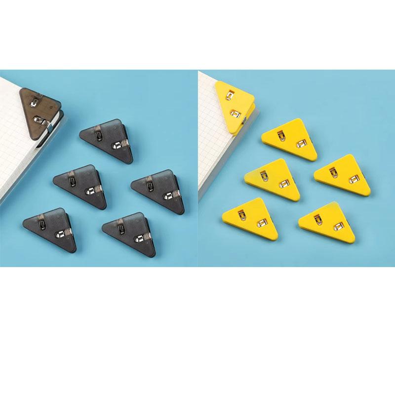 6/12PCS Triangle Plastic Bookmark Clips - Durable Page Corner Holders for Books, Students Reading & Office Organizing, Colorful