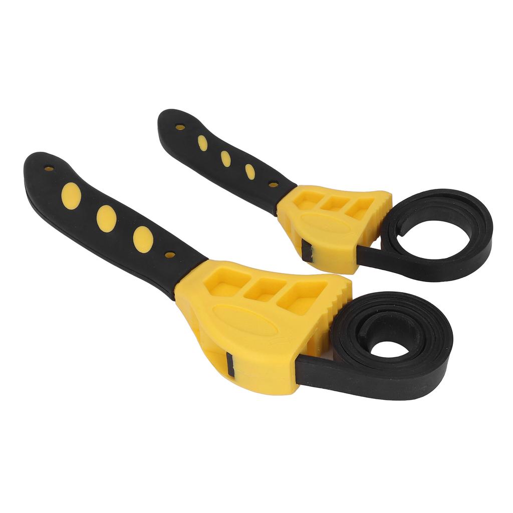2 Pcs Belt Wrench Multi Purpose Adjustable Rubber Strap Wrench 6in 8in for Car Maintenance Yellow