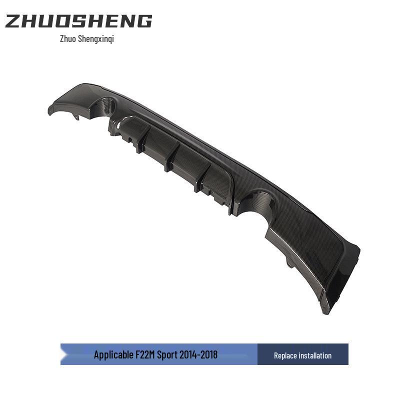 Compatible Gloss Black Rear Diffuser for BMW 2 Series F22, MP Style, Carbon Fiber, Quad/ Dual-Outlet.