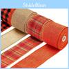 Rustic And Elegant Thanksgiving Burlap Ribbon Rolls In Orange Checkered For Seasonal Decor