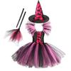 Girls Colour Witch Costume Disguise Halloween Cosplay Carnival Party Christmas Toddler Kids Princess Dress Prom Gown Dress