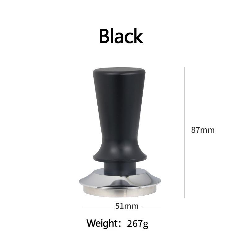 Calibrated Tamper 51/53/58mm Pressure Tamper for Coffee Machine Accessories Tool Anti-Stick Self-Leveling Refined Handle Press 51mm Black