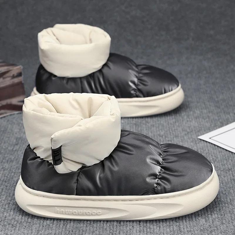 Herren Damen Baumwolle Winter Plüsch Gefüttert Schneestiefel Anti-Rutsch Bequem Lässige Schuhe für Zuhause Outdoor Paare