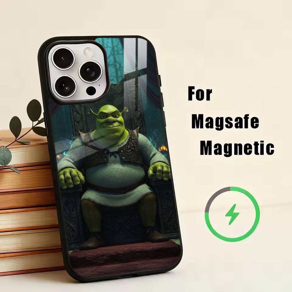 Cute S-Shrek Phone Case For iPhone17,16,15,14,13,12,11 Plus,Pro Magnetic with Magsafe Wireless Charging