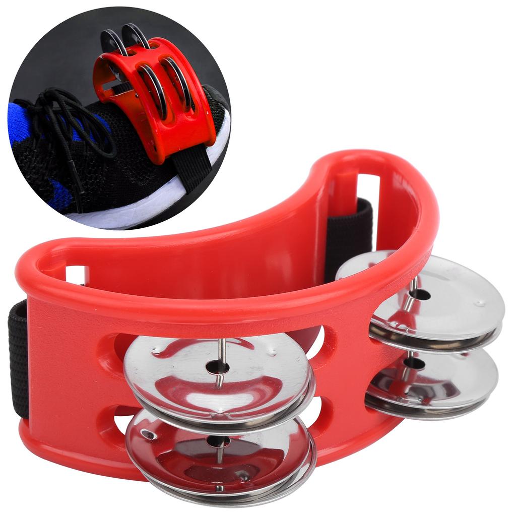 Elliptical Tambourine Percussion Jingle Fußglocke Cajon Box Trommel Zubehör GeschenkRot