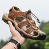 Fashion Men Leather Sandals Summer Classic Men's Outdoor Sandals Soft Comfortable Beach Sandals Slippers Men Shoes Large Size 38-48