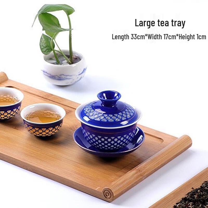 ZISIZ Bamboo Rectangular Serving Tray (2-Pack)