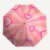 1pc Pink Hearts Pattern Automatic Folding Umbrella - 8-Rib Durable Iron Frame, Compact Portable for Daily Travel Yy251205053