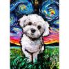Funny Dogs Starry Night Van Gogh Canvas Painting Abstract Print Dog German Shepherd Bulldog Posters Wall Art Picture Home Decor