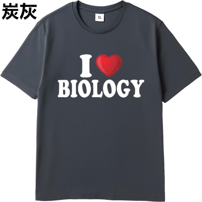 Top Tees Relaxed Fit Tshirt Soft Boys Oneck Tshirt Streetwear I Love Biology Comfort Man Tees Breathable Tee Oversized Tshirt