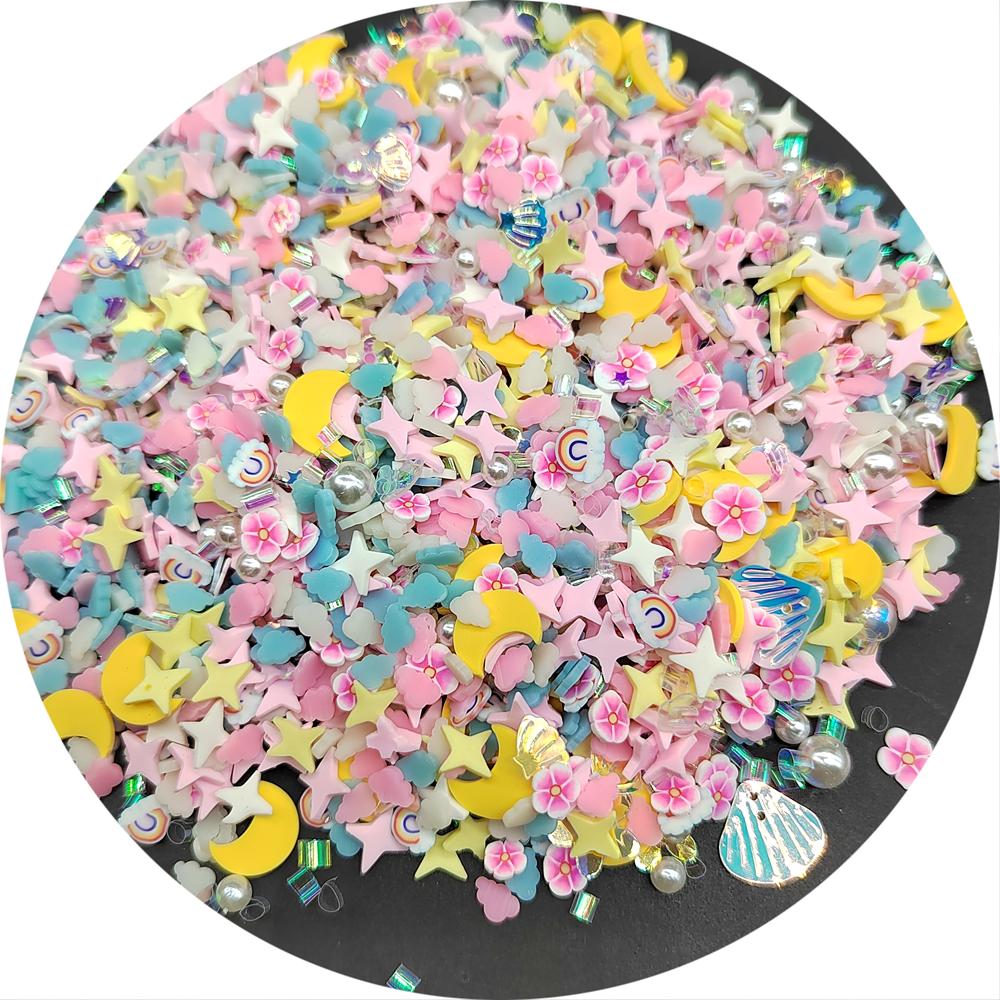 Valentine's Day Heart Polymer Clay Slices Soft Slime Clay Sprinkles for DIY Colorful Slime Decoration Crafts