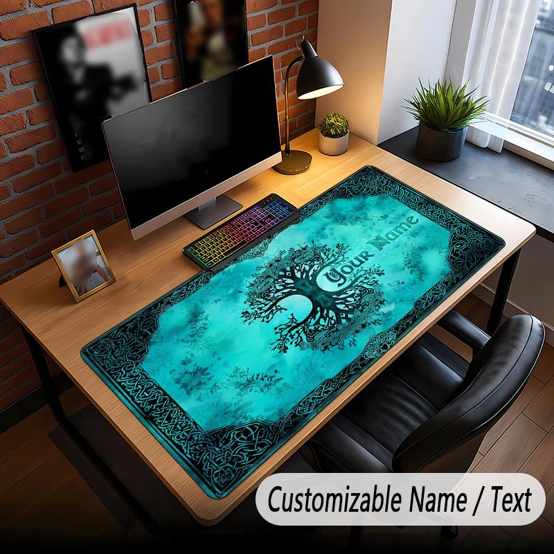Tree of Life Theme Custom Mouse Pad Personalized With Name Text Customized Desk Mat For Office Home Decor