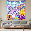 Boho Chic Wall Tapestry With Moon Phase Floral Starry Sky Design Bedroom Yoga Studio Decor