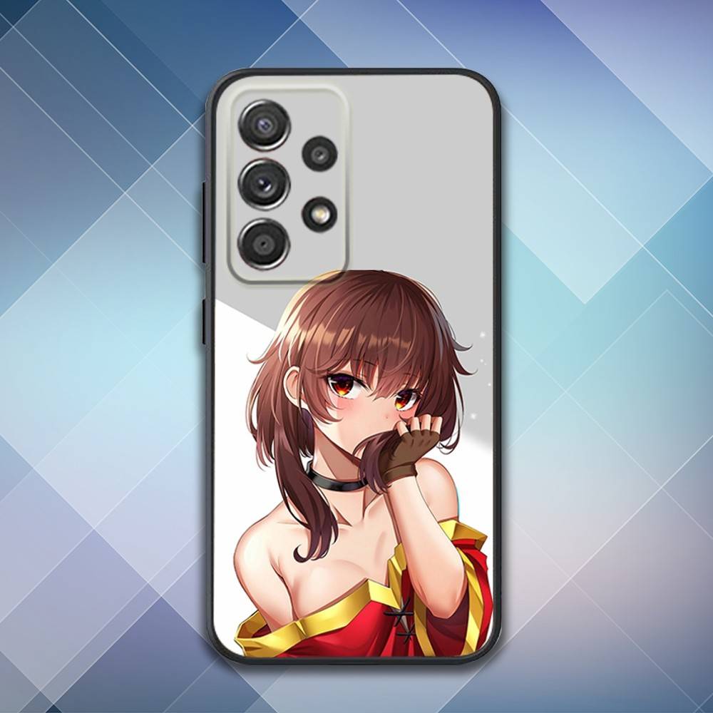 Megumin Anime K-KonoSubaS Phone Case For Samsung S25,S24,S21,S22,S23,S30,Ultra,S20,Plus,Fe,Lite,Note,10,9,5G Black Cover