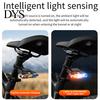 High Visibility Bike Rear Light Bicycle Tail Lumens Super Bright 7 Modes Compact Design Rechargeable Waterproof Simple Installation Solar Taillight
