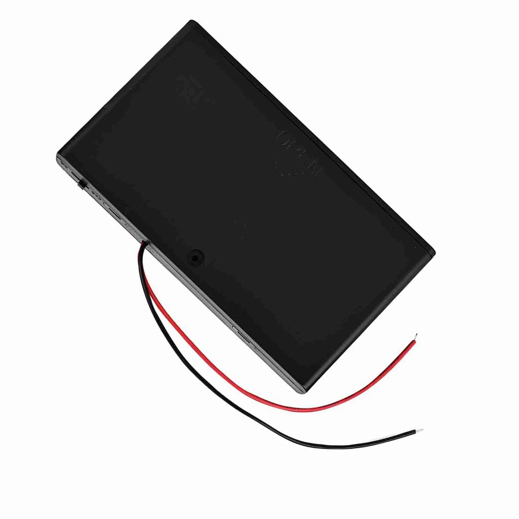 Portable 8pcs AA Battery Holder Battery Storage Box with Cover & Power Switch