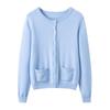 Women's 12-Gauge Short Round-Neck Cashmere Cardigan