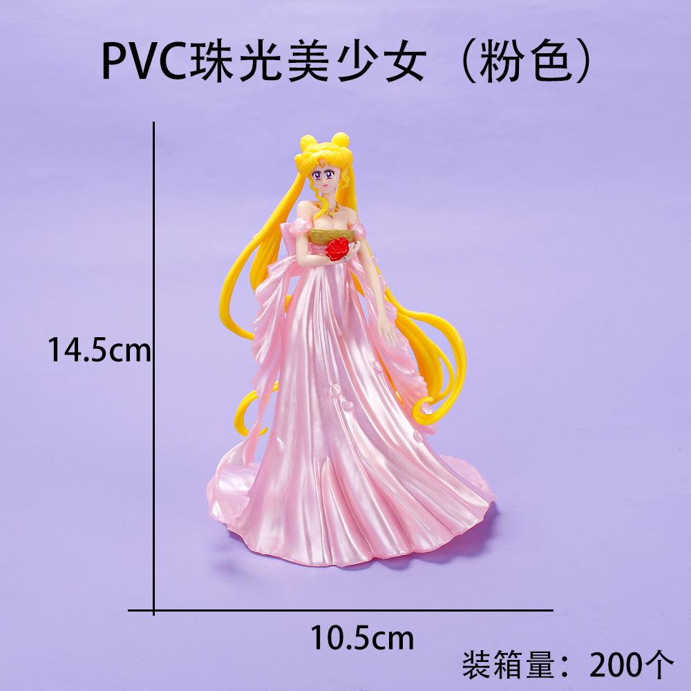 Sailor Moon Anime Action Figures 14CM Tsukino Usagi Wedding Dress Pvc Model Toy Doll Cake Collectible Decoration Children Gifts
