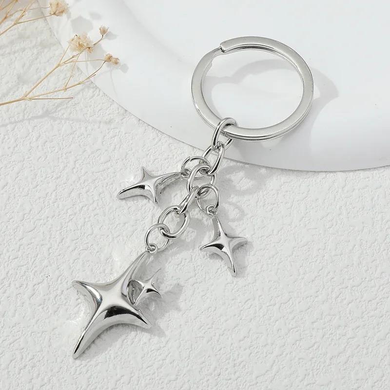 Keychain Stars Moon Metal Keyring Male and Female Friendship Birthday Gift Decoration Handmade Jewelry Pendant