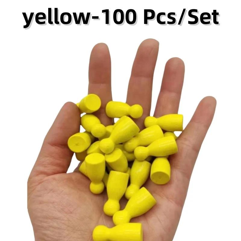 100 Pcs Colorful Wooden Chess Markers 24x12mm Board Game Tokens Marking Pieces for Strategy Games