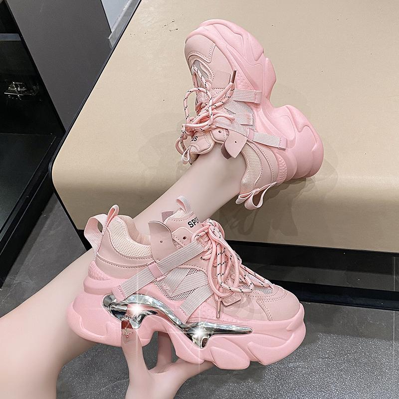 Fashion 2025 Fashion Spring Autumn Sneakers Women Lace Up Chunky Platform Sports Dad Shoes Woman Comfort Casual Shoes Zapatillas Mujer