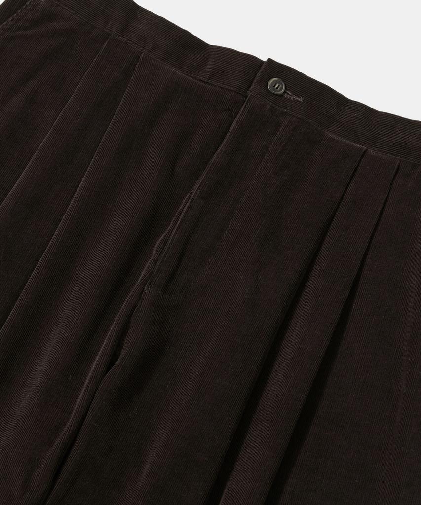 COLUMBIA UNIVERSITY Trajan Label Pintuck Wide-Fit Corduroy Pants_Brown