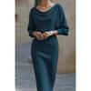 Dress 2025 Spring Knit Fabric Slim Fit Irregular Hem For Casual Wear