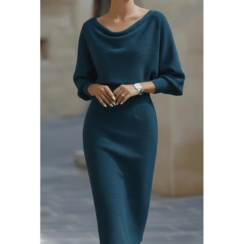Dress 2025 Spring Knit Fabric Slim Fit Irregular Hem For Casual Wear