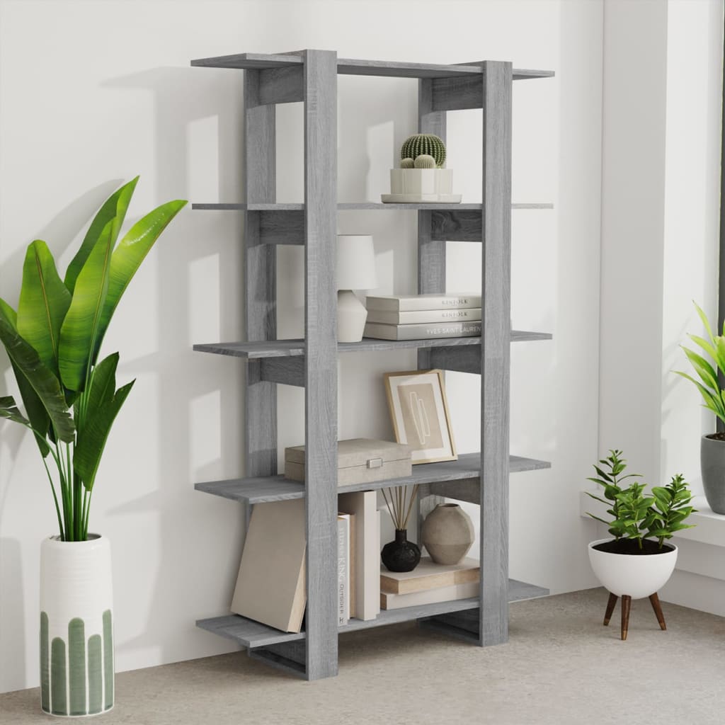 Bookshelf Room Divider Grey Sonoma 100*30*160 cm
