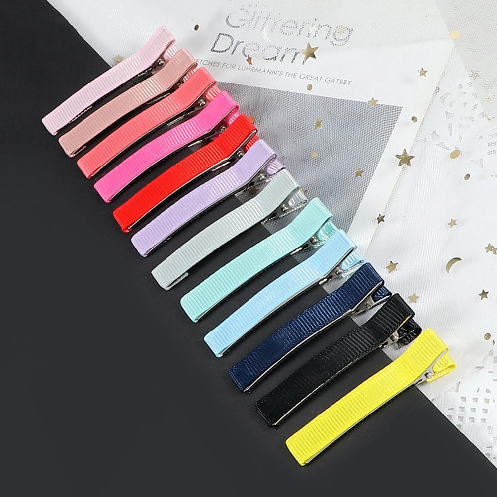 24 STÜCKE 6cm Bandbezogene Metall-Haarspangen Basic Einfache Haarnadeln DIY Schmuck Handgefertigt Mädchen Kinder Haarschmuck Geschenke