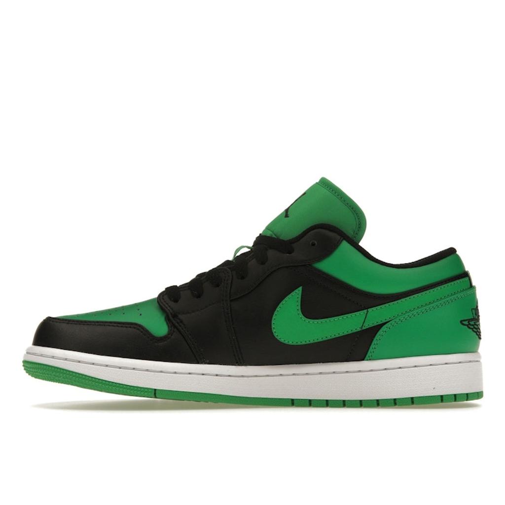 Air Jordan 1 Low Black Lucky Green Men Sneakers White 553558-065