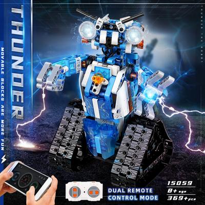 MOULD KING 15059 Technical Toys The APP&RC Motorized Robot With Led Part Model Intelligent Building Blocks Kids Christmas Gift