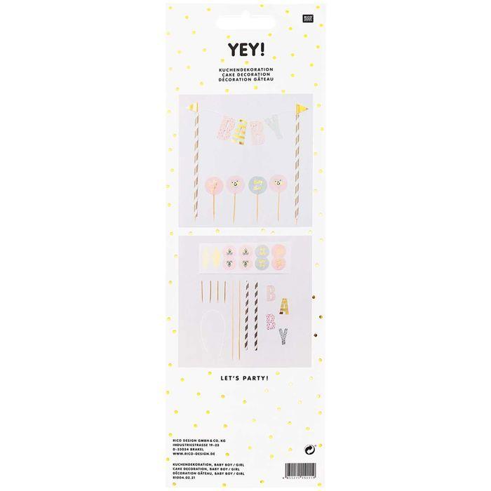 Cake Decoration - Rico Design - Baby Boy/Girl - 6 Pcs - Cake Topper - Colorful