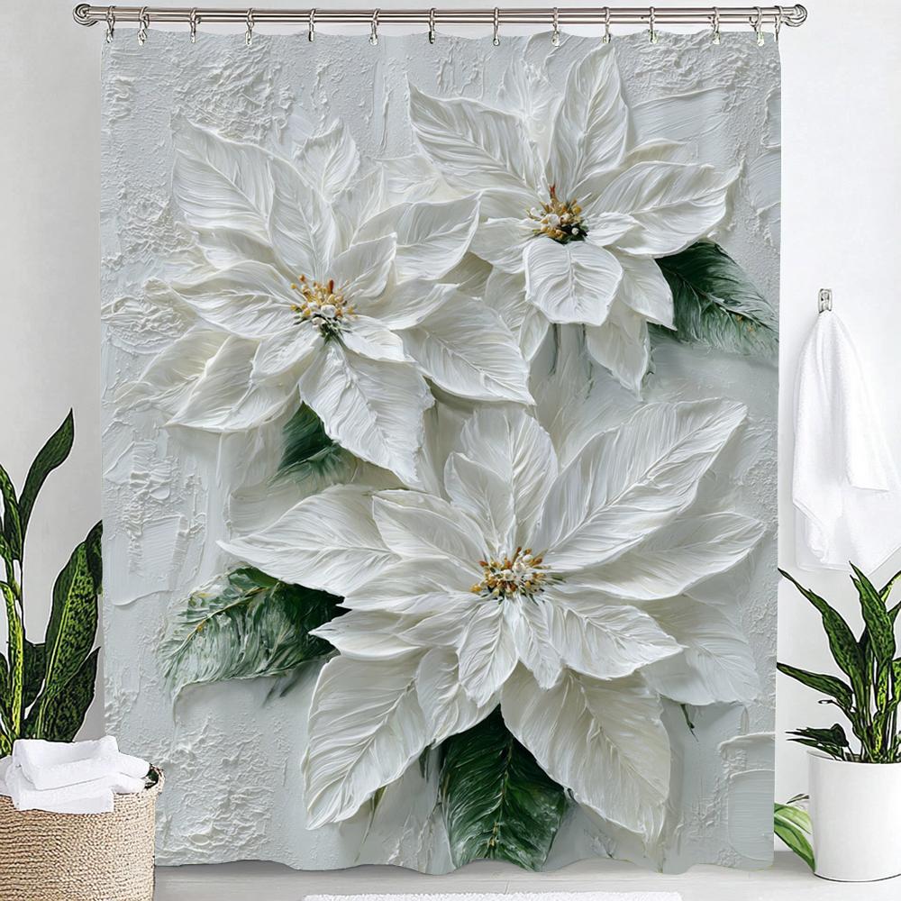 

Elegant Purple Floral Shower Curtain: The Luxurious Design, Soft Fabric, Romantic Flowers Bathroom Decorative Shower Curtains W60H190(CM)-1 Pcs