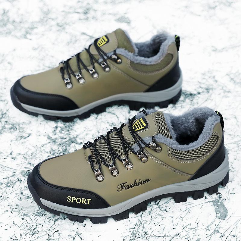 Men's Casual Shoes Outdoor Hiking Shoes Wear-resistant Non-slip Low-top Leather Surface Waterproof Off-road Hiking Shoes Men
