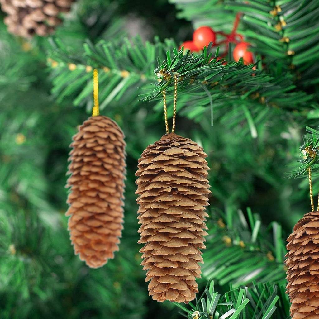 Christmas Natural Pinecone Ornaments Big Spruce Pine Cones for Autumn and Winter Decor Christmas Decorations 10pcs