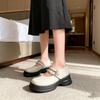 Retro Thick-soled Mary Jane Small Leather Shoes for Women 2025 Autumn New British Style Shallow Mouth Versatile Fairy Style Leather Shoes